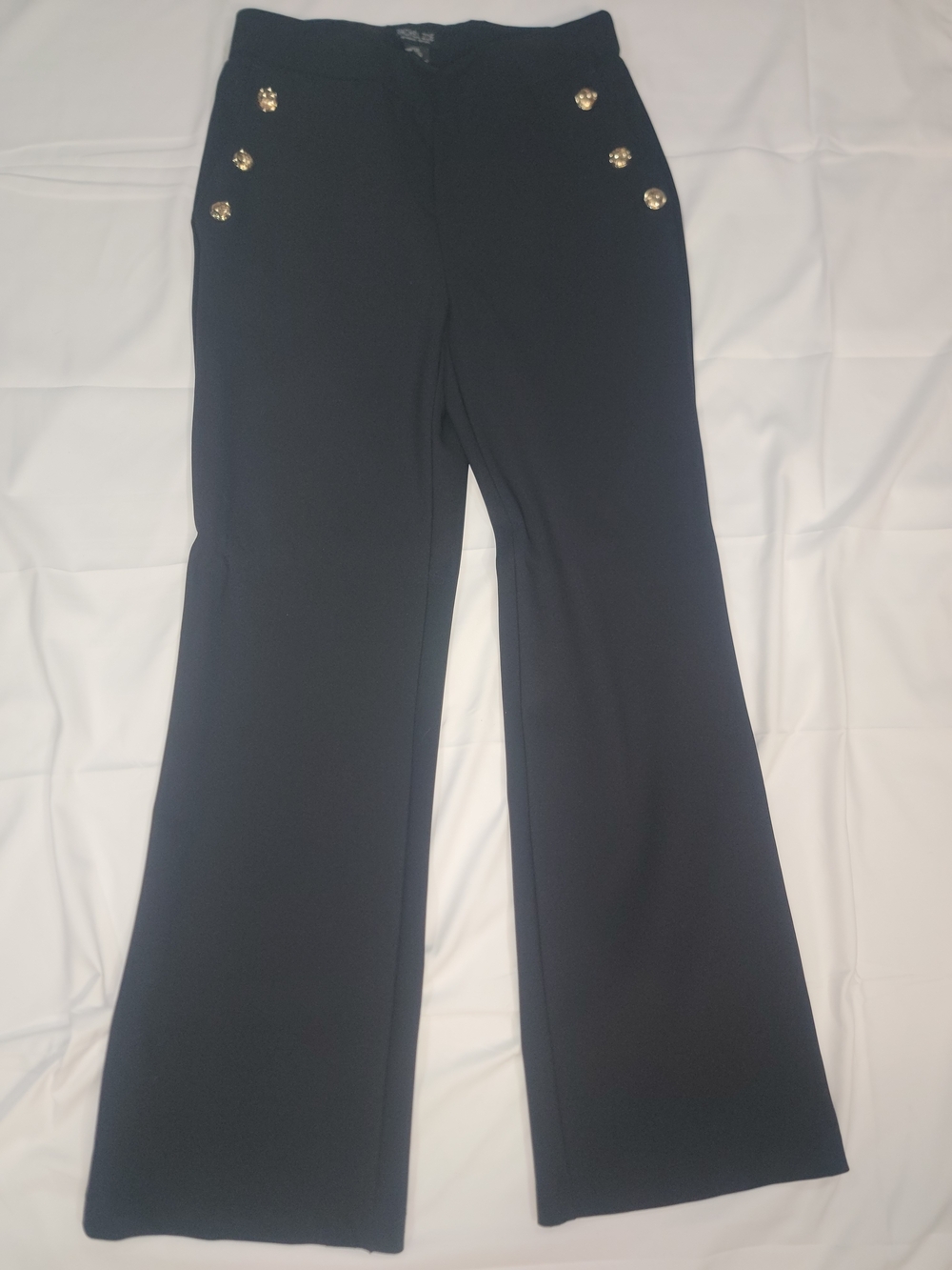 Rachel Zoe Black Tailored Trousers with Pink Waist Trim